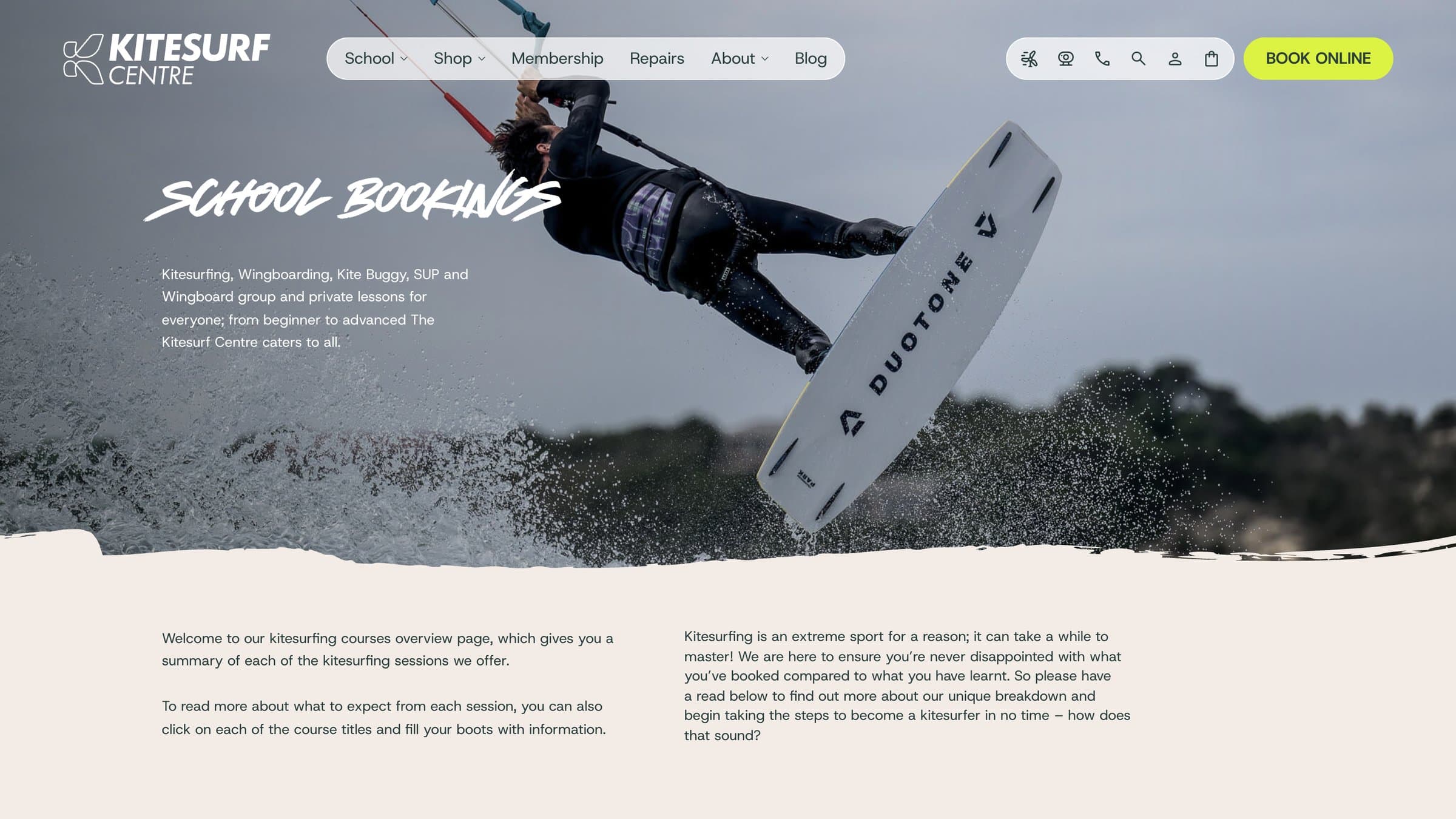 Lessons, courses and coaching at Camber Sands.