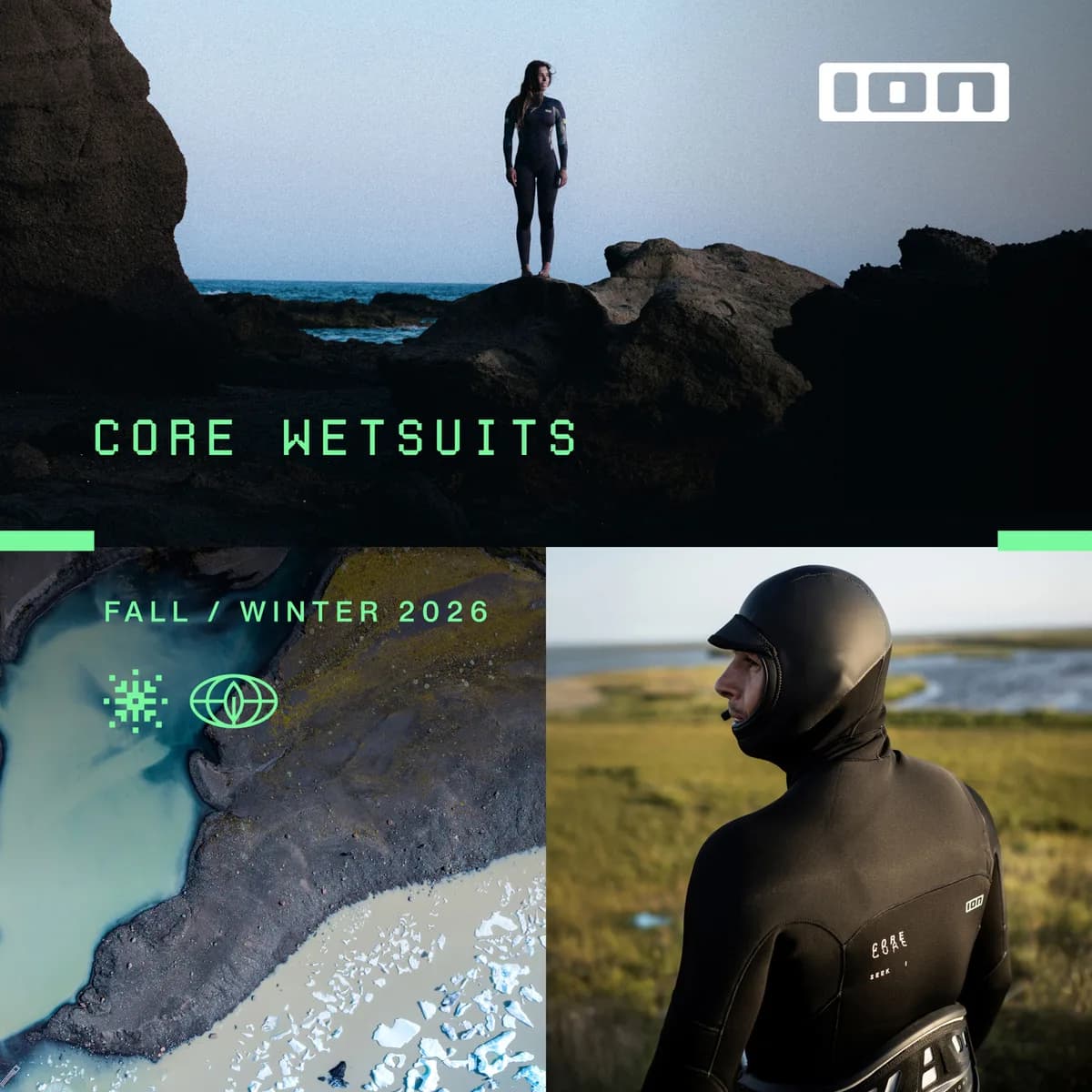 ION Core wetsuits fall/winter 2026 square post