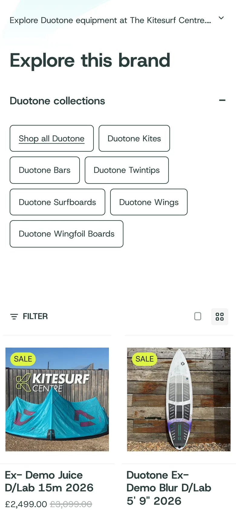 The Duotone collection links on a phone
