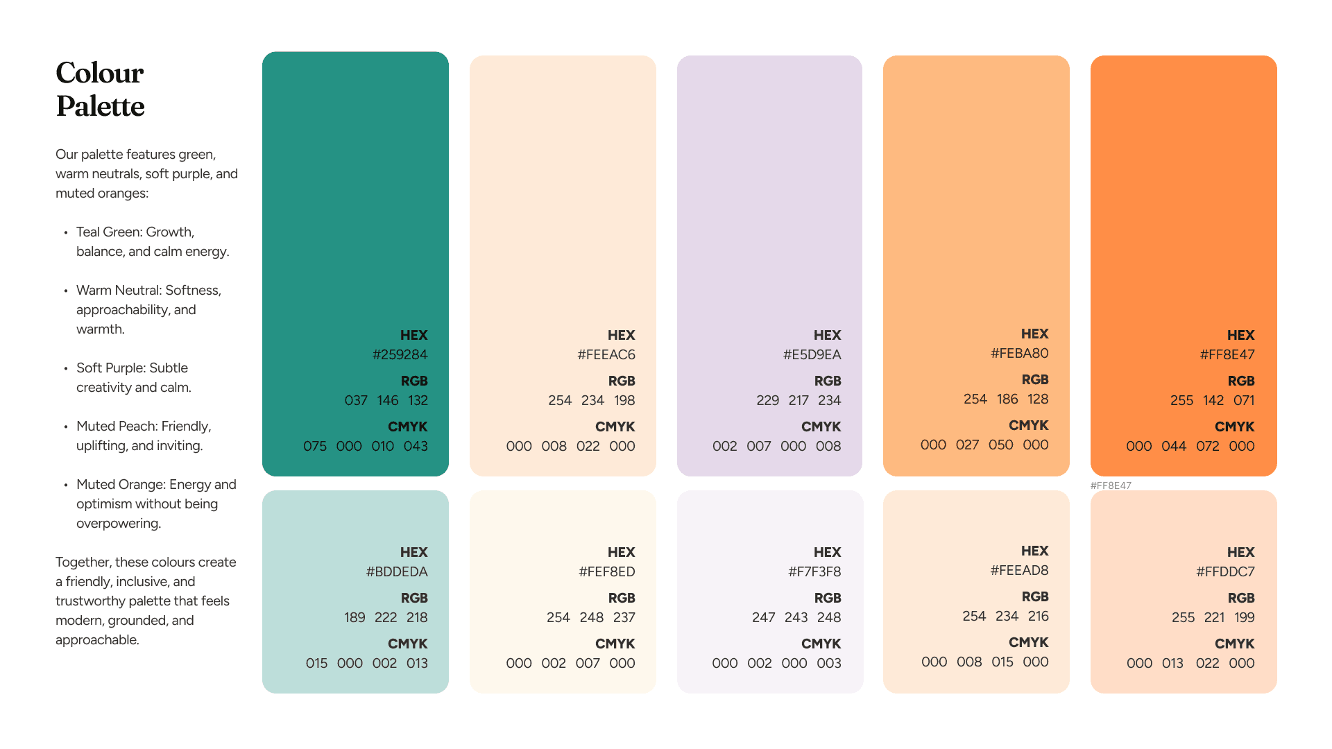 Tiny Seeds Brand Guideline - Colour Pallete