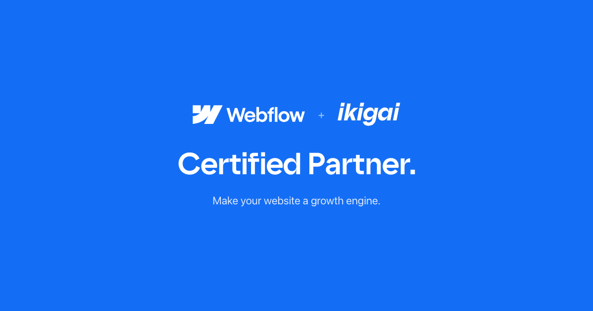ikigai is now a Webflow Certified Partner — featured image
